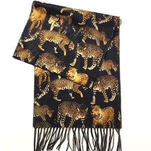 V Fraas Gorgeous Leopard Scarf Made in Germany EUC One Size HTF!!
